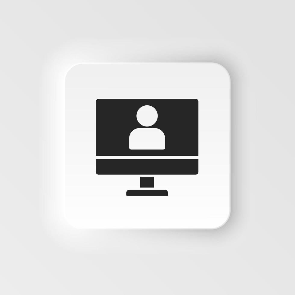 Online, education, avatar icon - Vector. Simple element illustration from UI concept. Online, education, avatar icon neumorphic style vector icon .