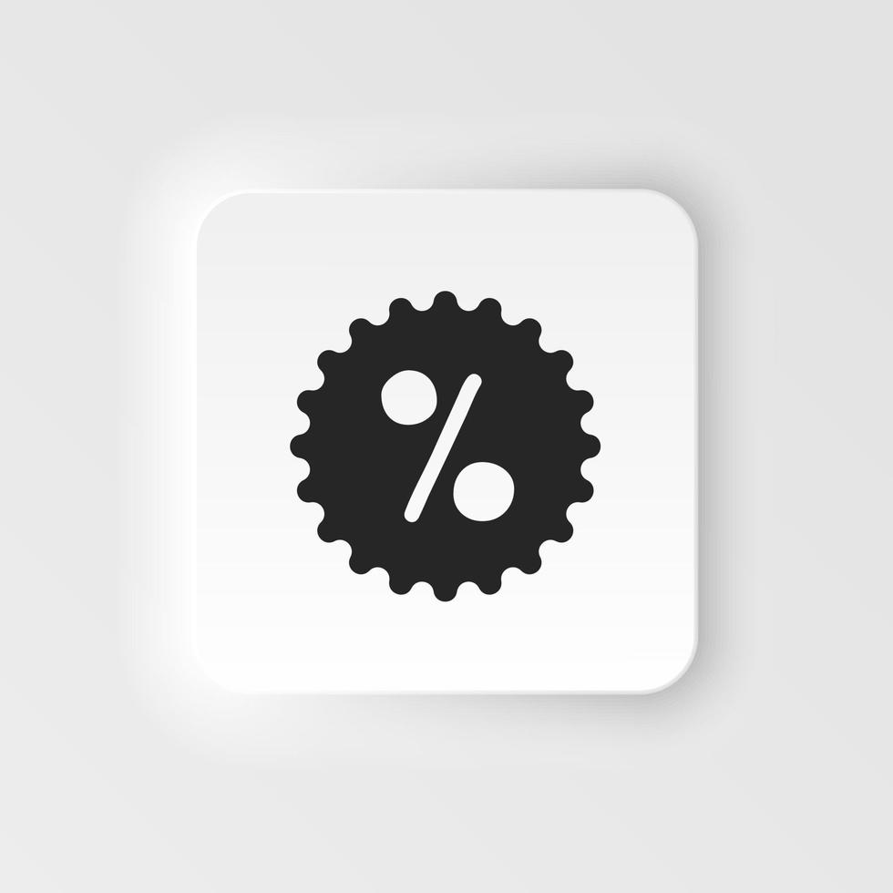 descuento, por ciento, rebaja neumorfo estilo vector icono. sencillo elemento ilustración desde ui concepto. descuento, por ciento, rebaja neumorfo estilo vector icono. Finanzas concepto vector ilustración. .