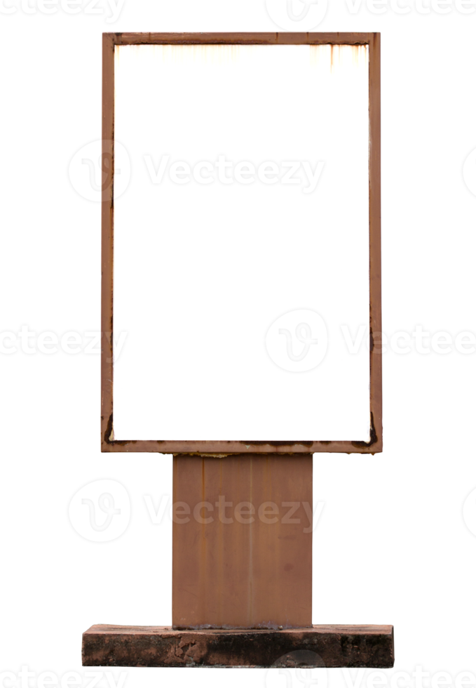 old signboard isolated with clipping path png