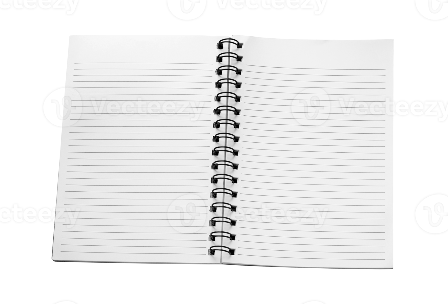 open spiral notebook isolated with clipping path for mockup png