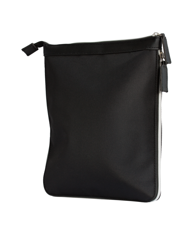 black bag with zipper isolated with clipping path for mockup png