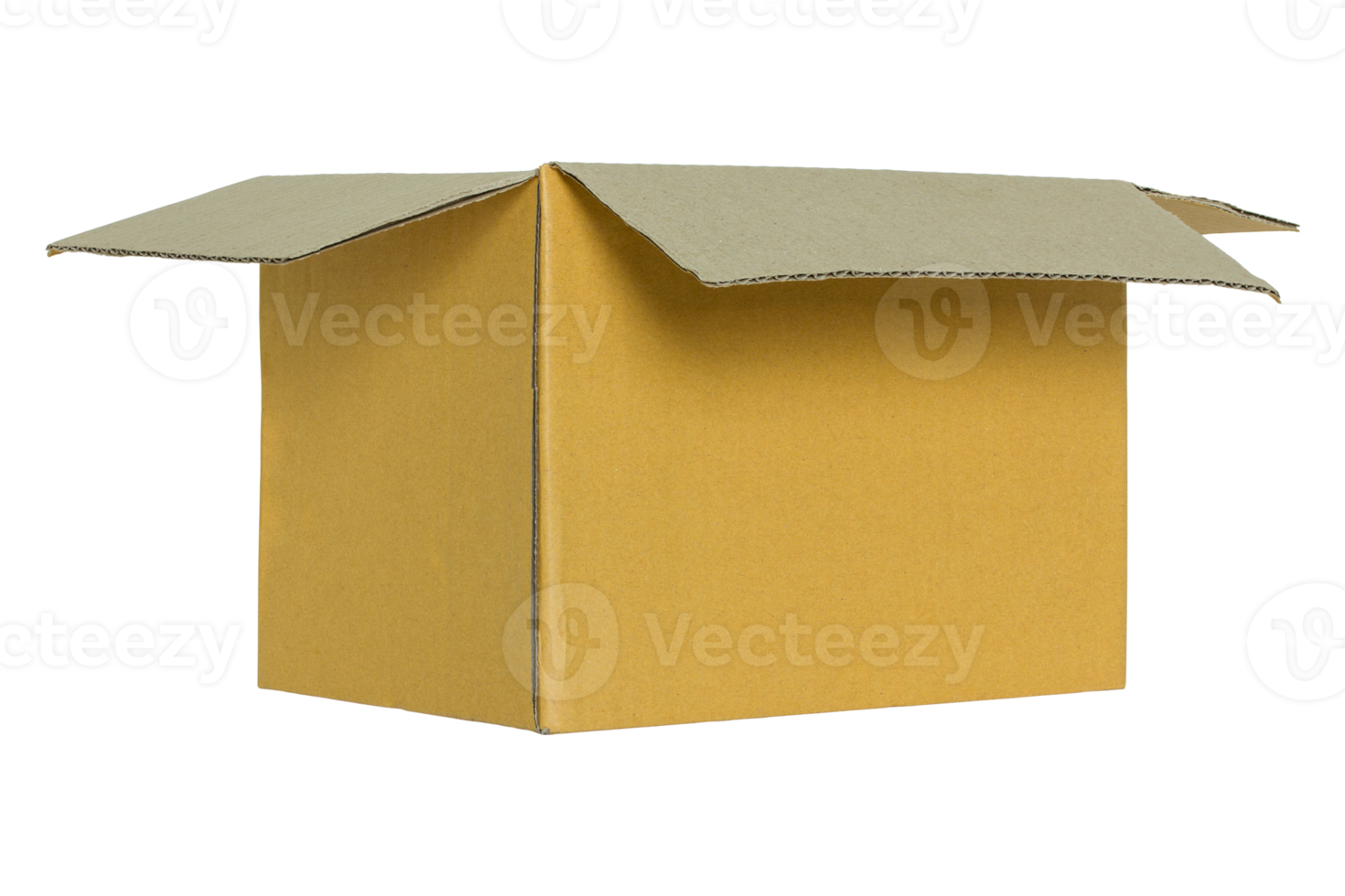 opened cardboard box isolated with clipping path for mockup png