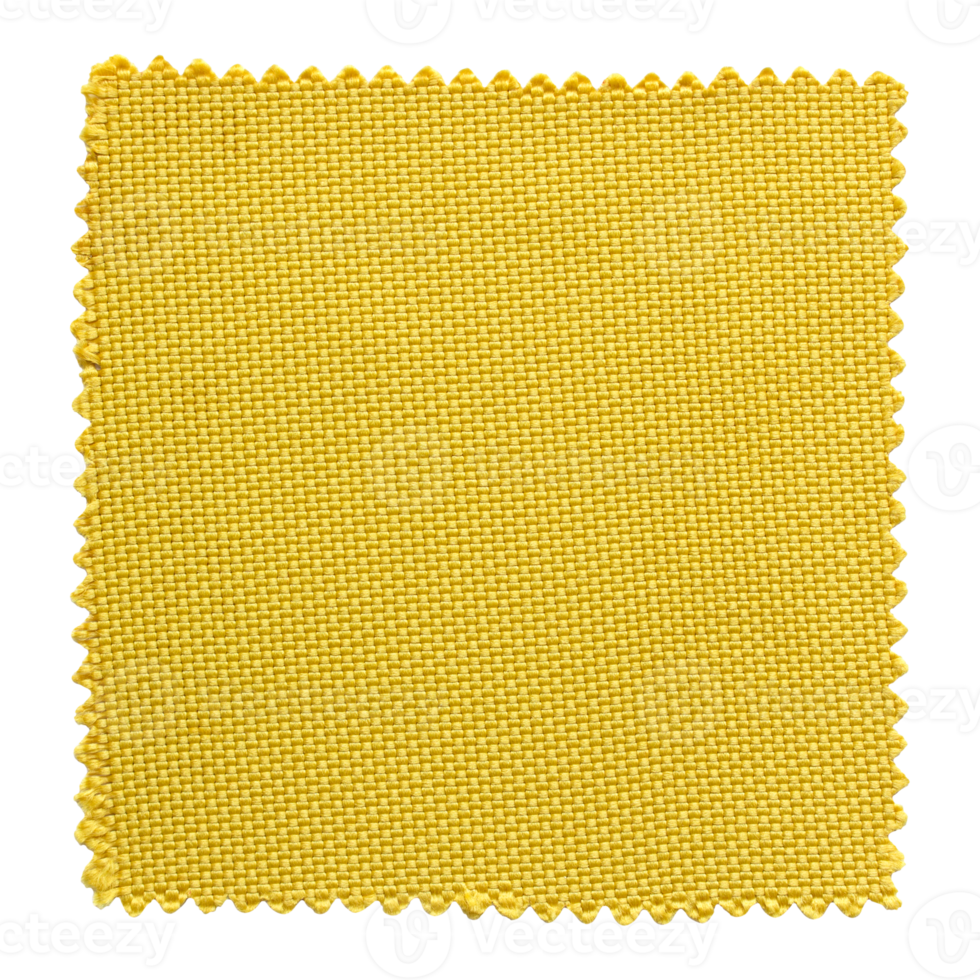 yellow fabric swatch samples isolated with clipping path for mockup png