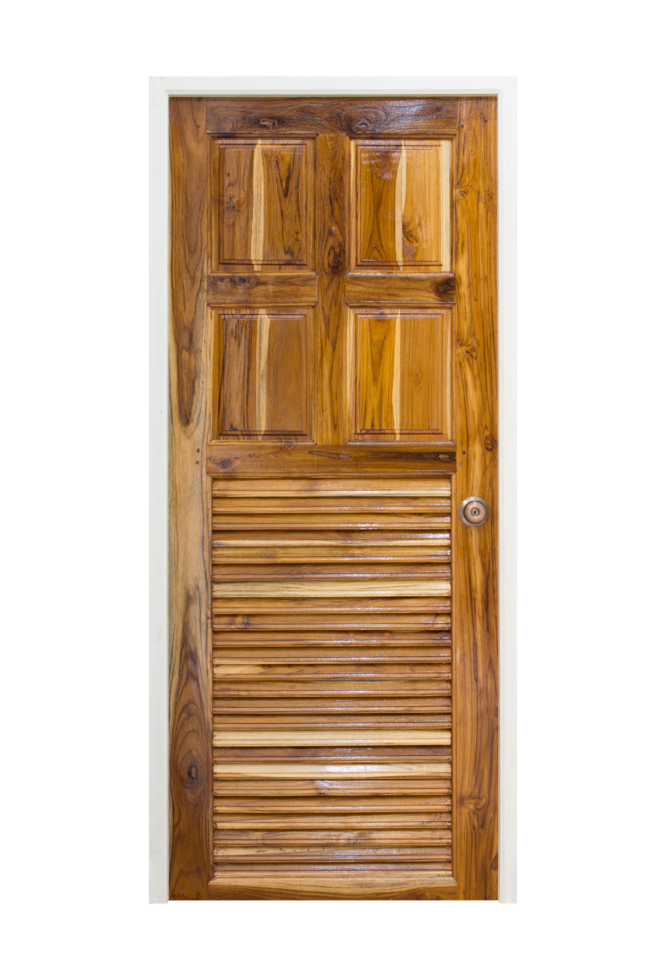 Wooden door isolated with clipping path png