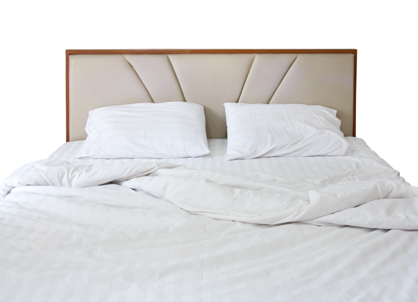 white bedding and pillow isolated with clipping path png