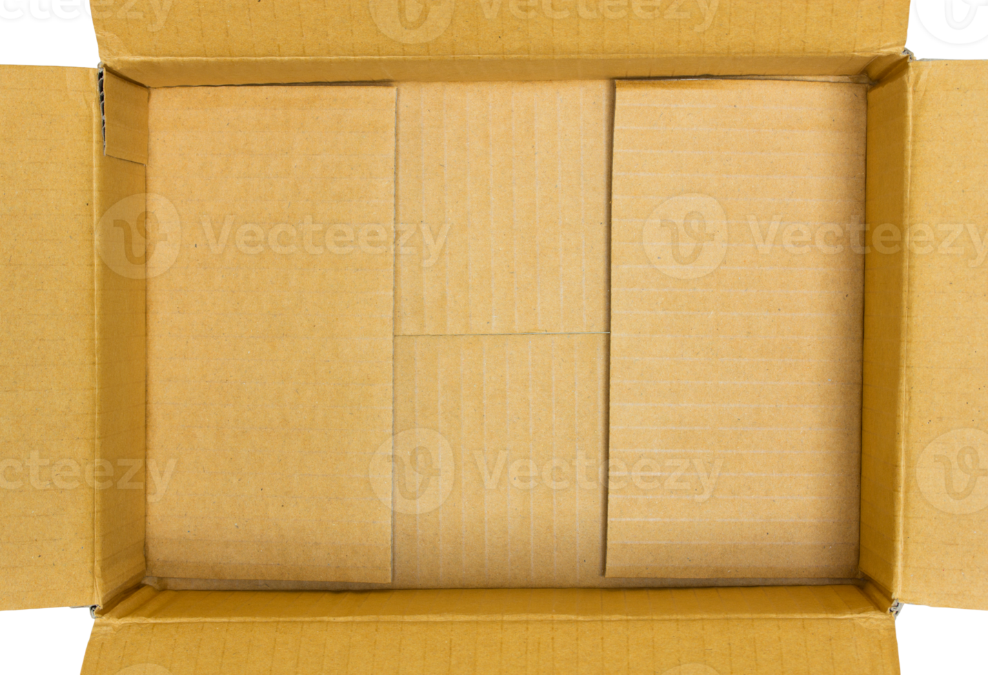 open cardboard box top view png