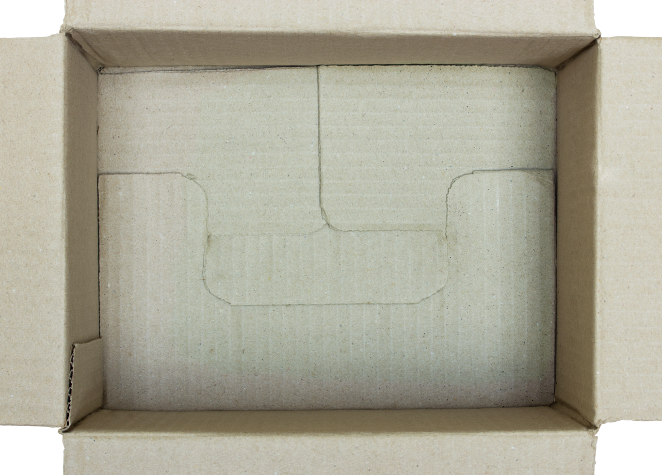 open cardboard box top view png