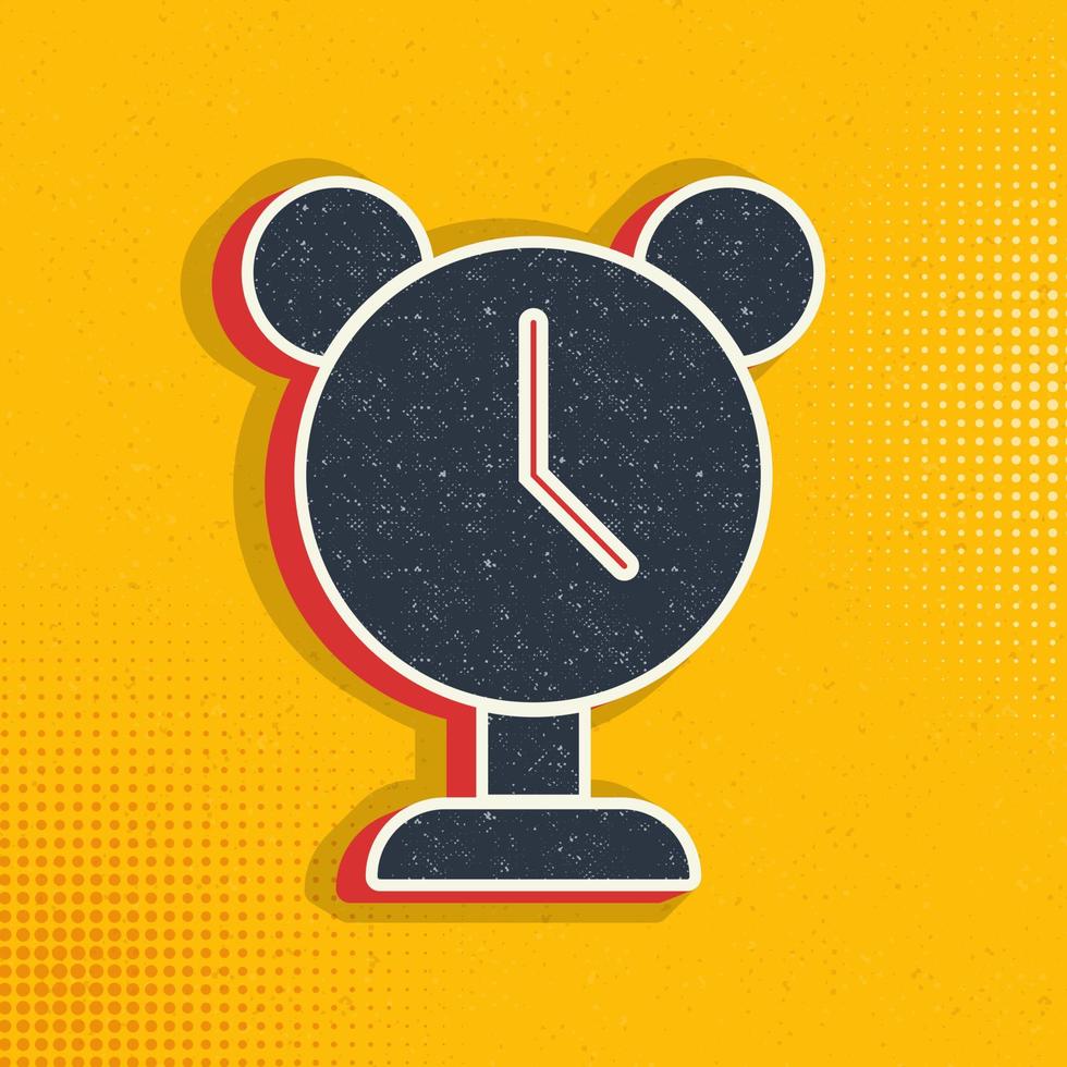 alarm, clock pop art, retro icon. Vector illustration of pop art style on retro background