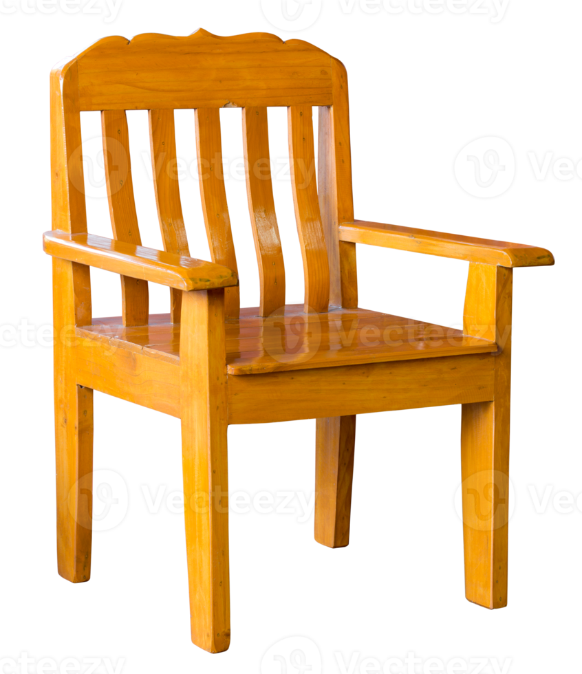 wooden chair isolated with clipping path png