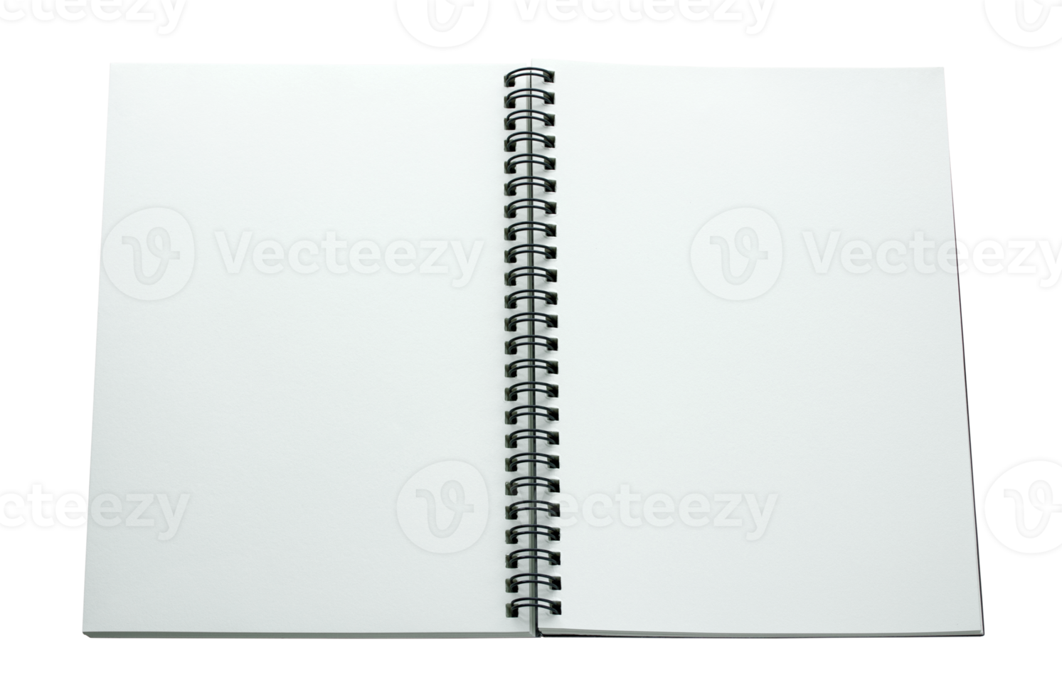 open spiral notebook isolated with clipping path for mockup png