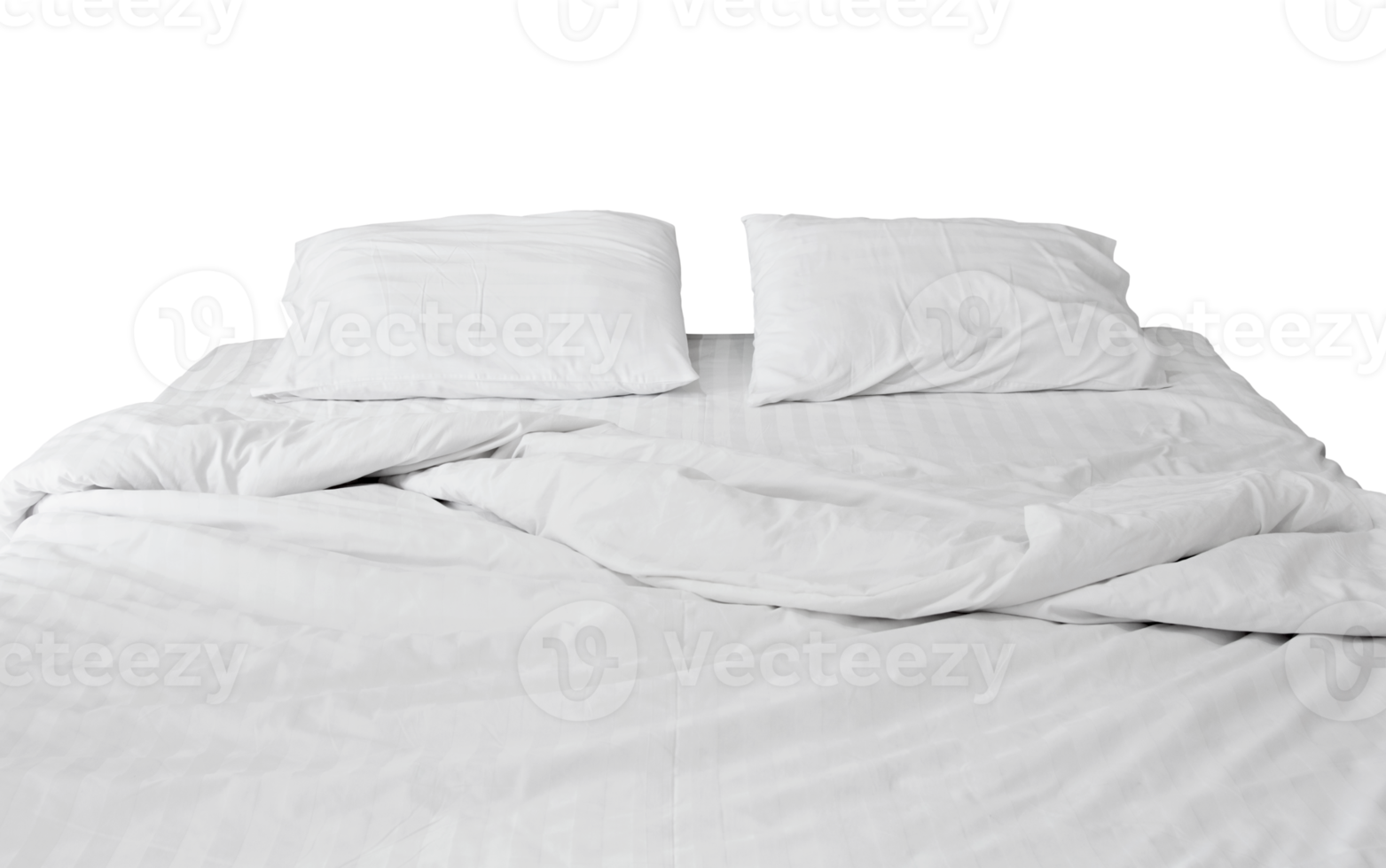 white bedding and pillow isolated with clipping path png