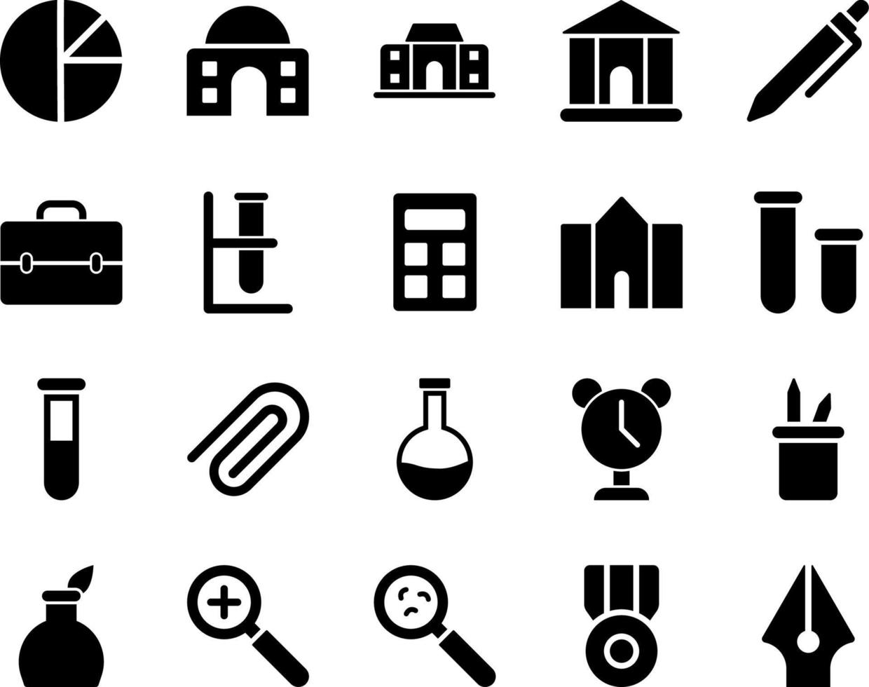 School and Education Icons set. calligraphy, ink pen. Vector Illustration Set Of Simple Training Icons. Elements Presentation, Demonstration, University