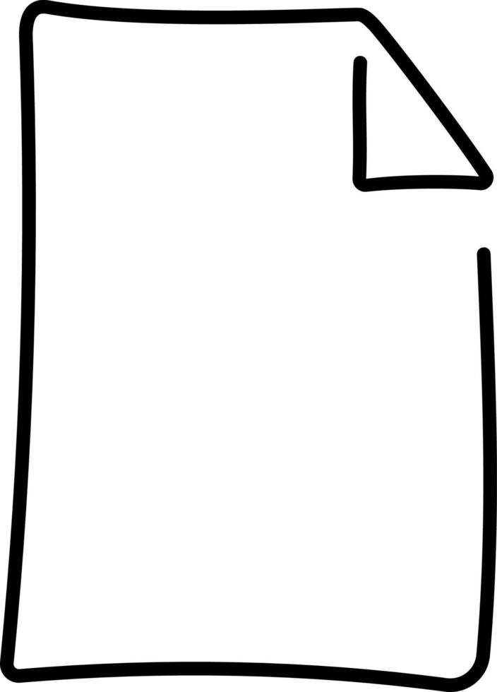 Sheet of paper symbol, drawn by one line on a white background. One
