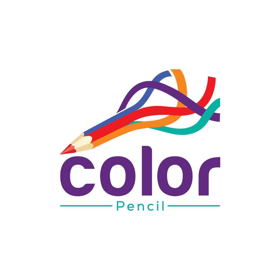 Creative And Modern Colour Pencil Icon Vector Design Illustration For Company.