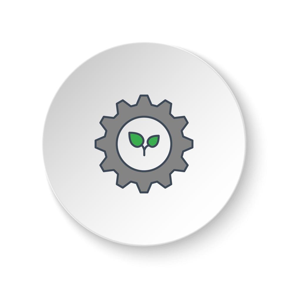 Round button for web icon, setting, eco, plants. Button banner round, badge interface for application illustration on white background vector