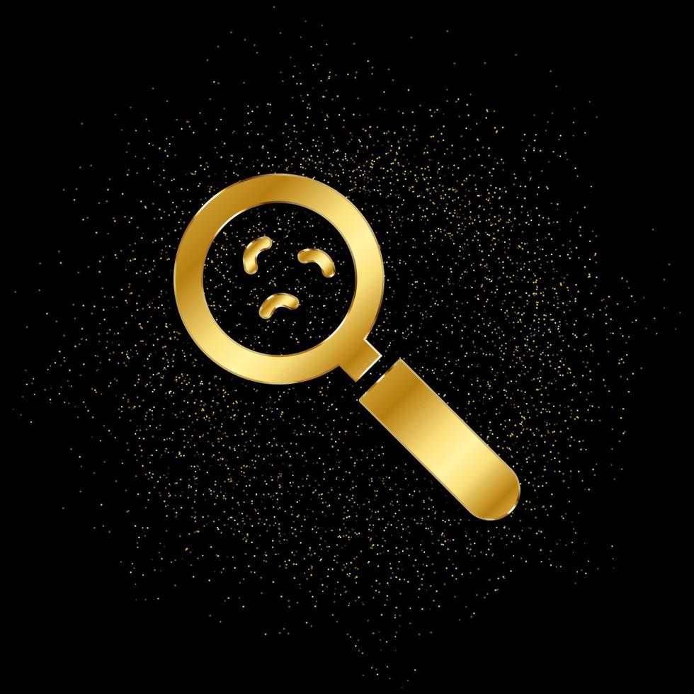 germs, lab research gold icon. Vector illustration of golden particle background. isolated vector sign symbol - Education icon black background .