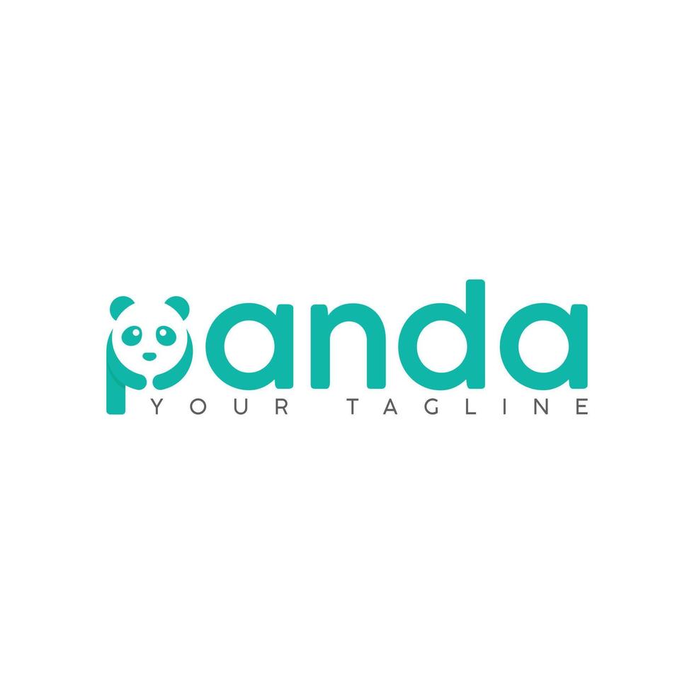 creativo y mínimo panda logo vector ilustración