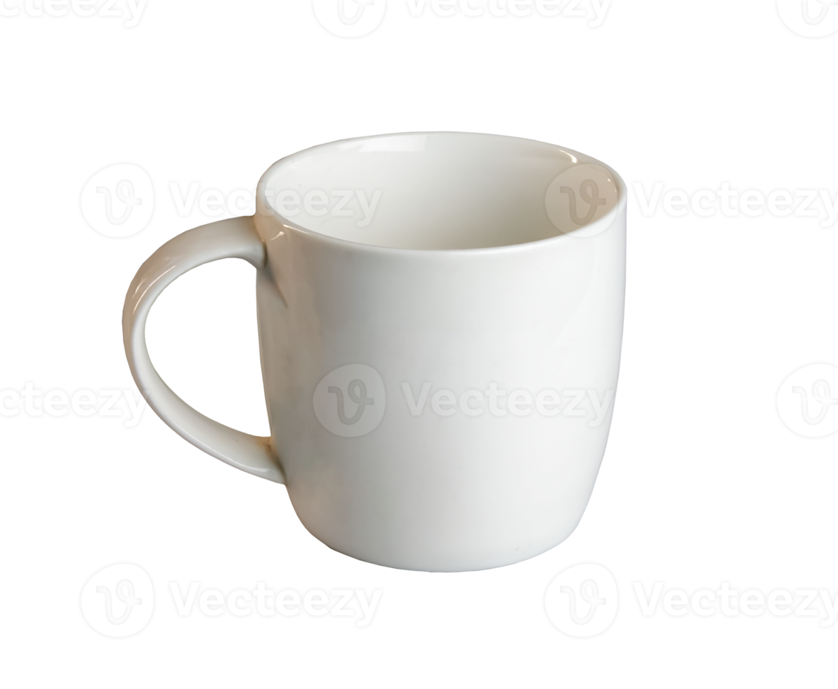 White cup. Side view. Mockup template png