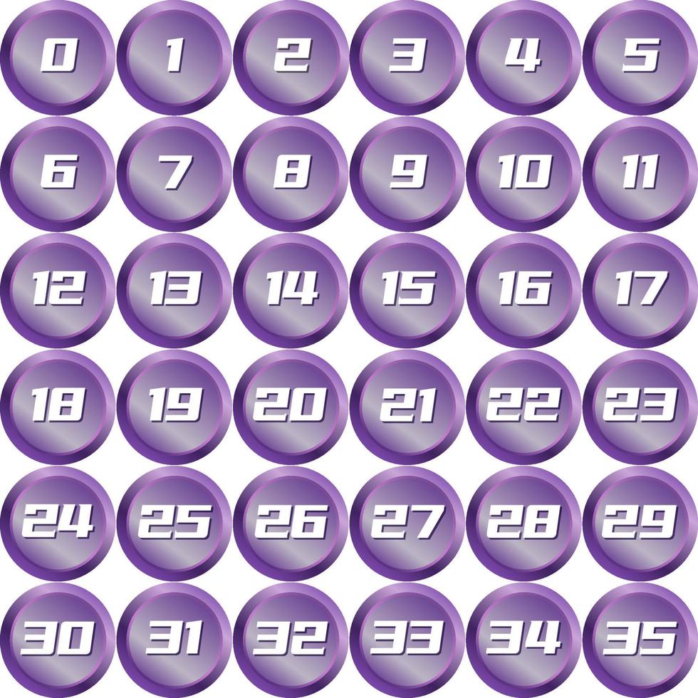 Purple Metallic Badge Bullet Numbering vector