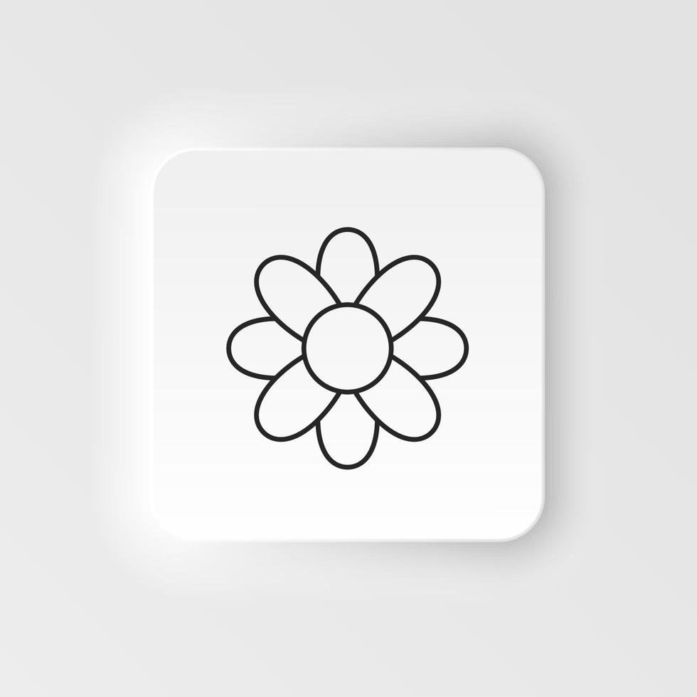 Cotton flower icon. Simple element illustration natural concept. Cotton flower icon. Neumorphic style vector icon on white background