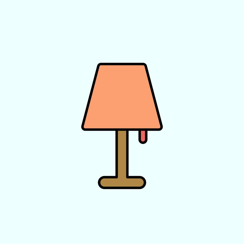 lamp color vector icon, vector illustration on dark background
