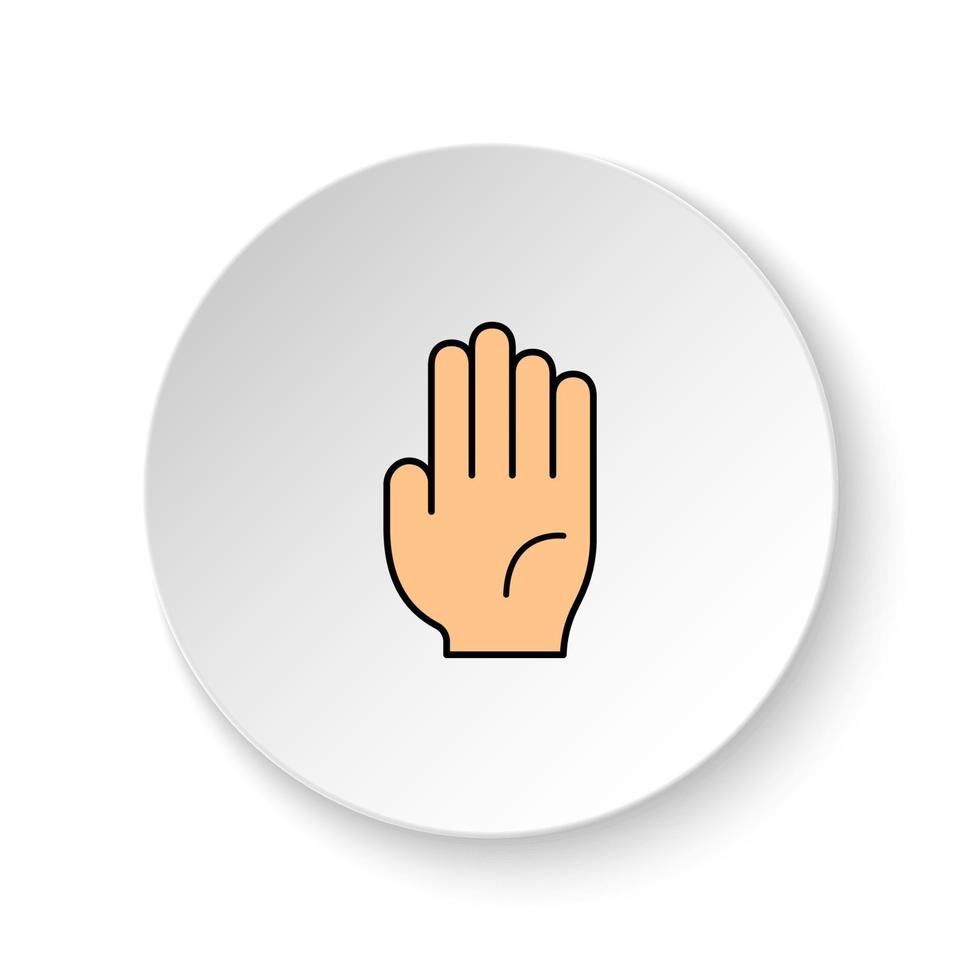 Round button for web icon, Diseases, arm. Button banner round, badge interface for application illustration on white background vector