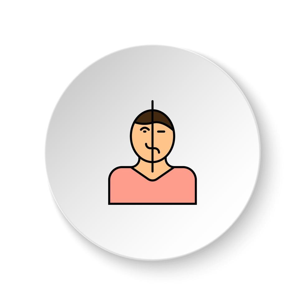 Round button for web icon, Diseases, study, patient. Button banner round, badge interface for application illustration on white background vector