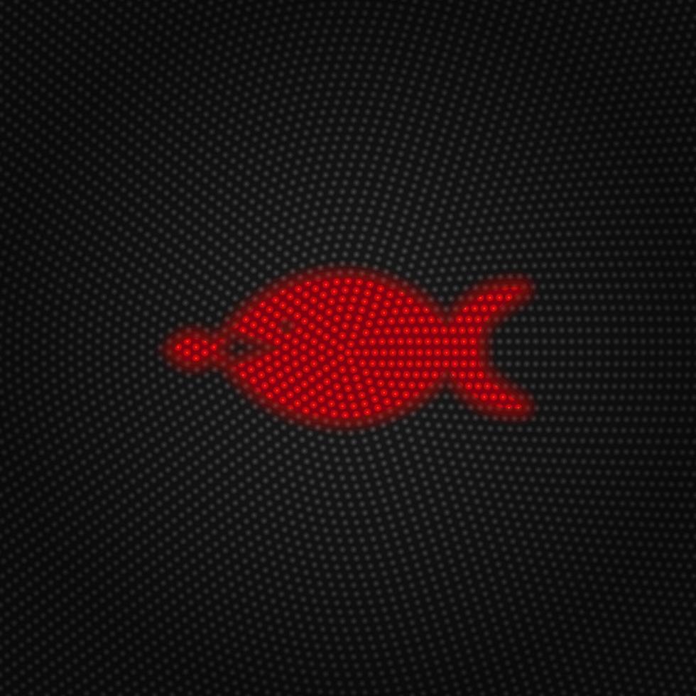 Big, fish, small, business vector Light red color retro style vector icon on white background