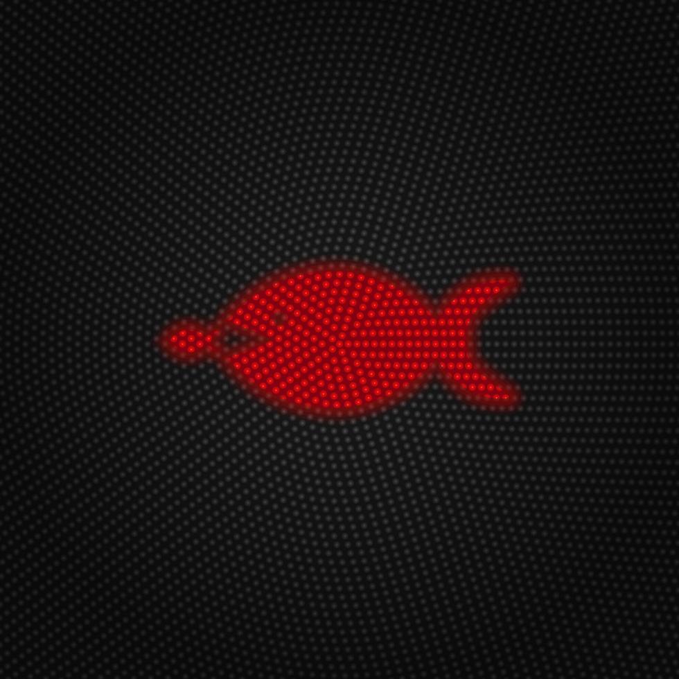 Big, fish, small, business vector Light red color retro style vector icon on white background