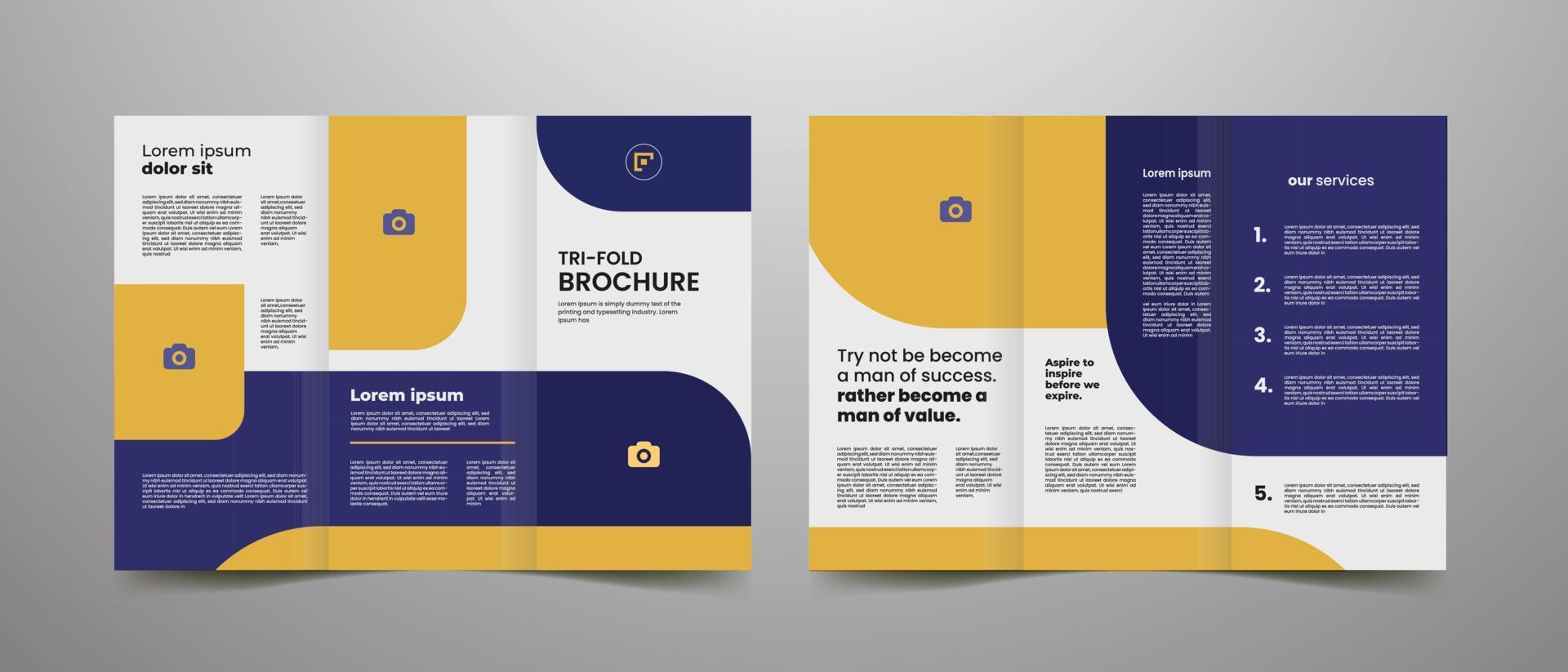 modern a4 business trifold brochure layout template. professional company promotion business marketing ads, annual, poster, profile, report, cover vector illustrator.