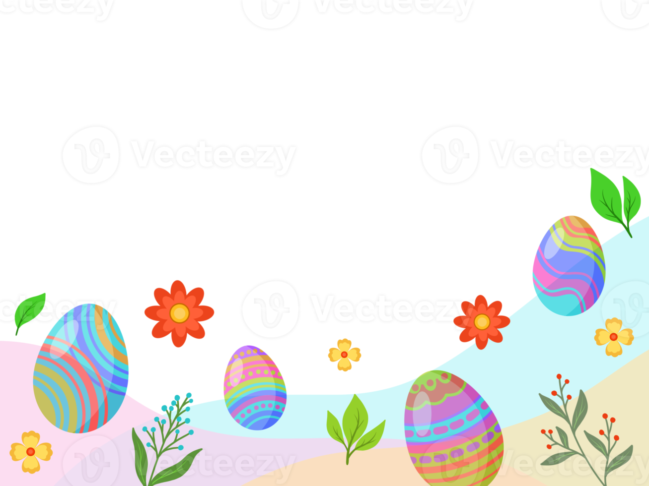 Pâques Oeuf Contexte avec printemps fleurs png