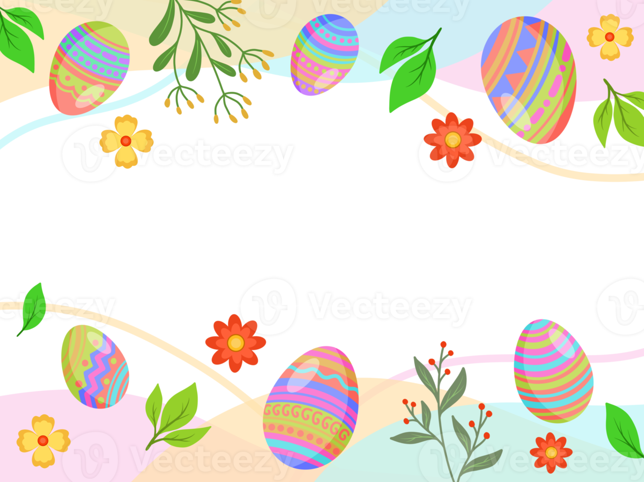 Easter Egg Background with spring flowers png