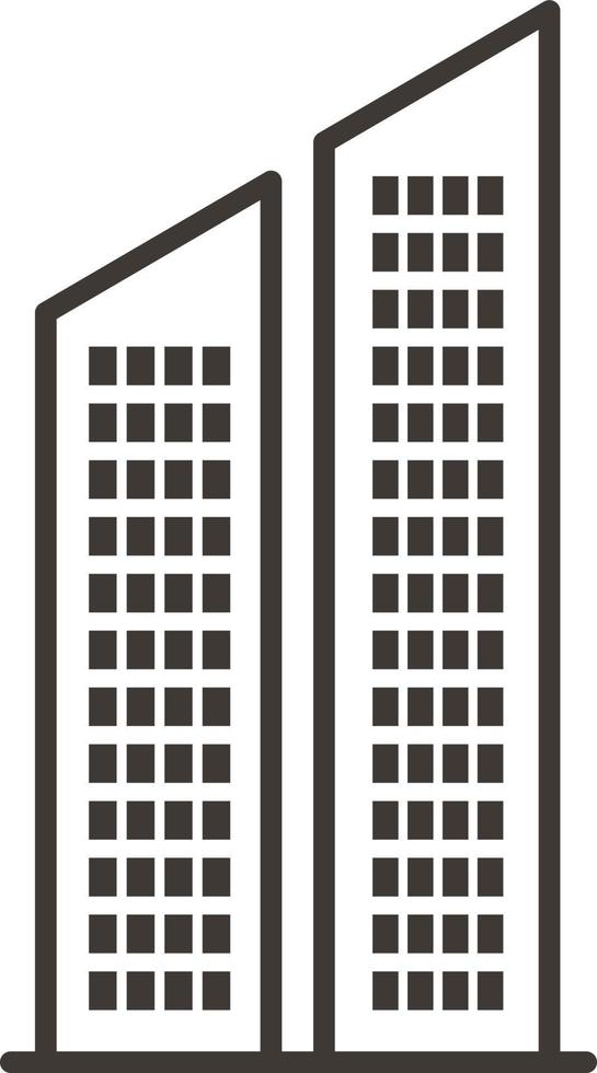 Building, outline, icon - Building vector icon on white background
