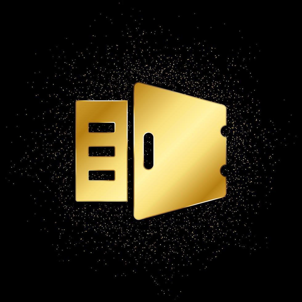 deposit, gold, safe gold icon. Vector illustration of golden particle background. gold icon