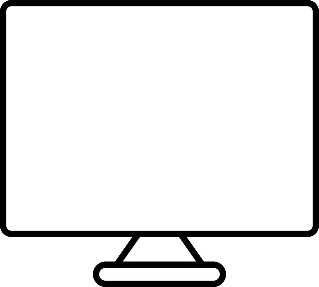 Line vector icon monitor, computer. Outline vector icon on white background