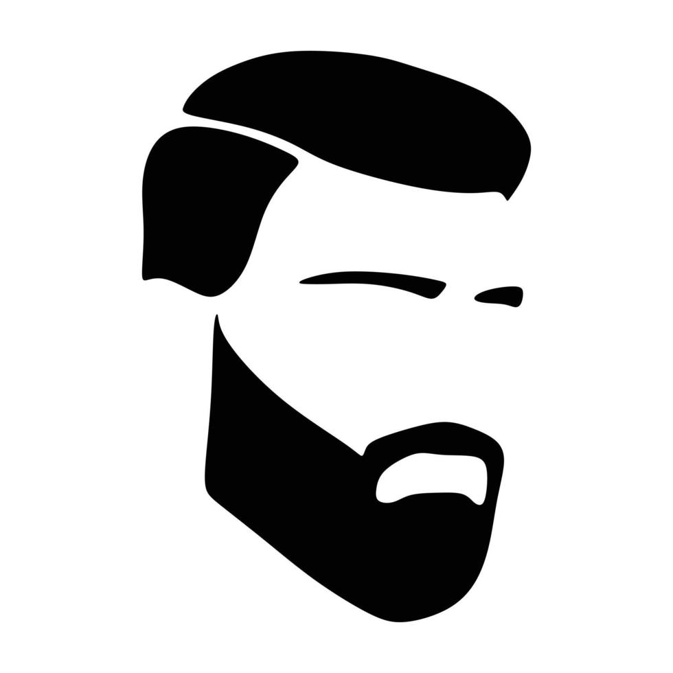vector face and barber face logo and man's salon logo vector png black