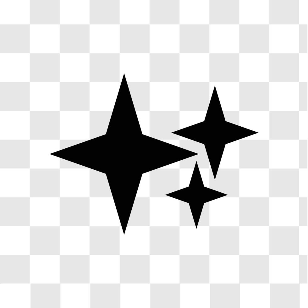 estrellas y rayas antecedentes y un negro y blanco icono de Tres estrellas con uno en el medio. ligero estrellas en png diseño en vector