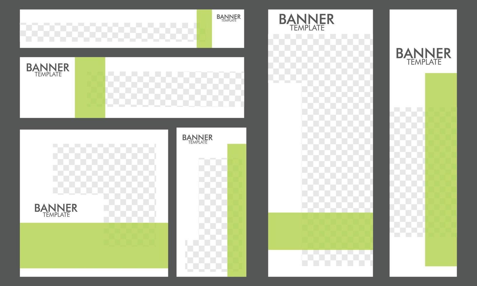 A set of banners for a banner green color vector social media promotion post cover and web template