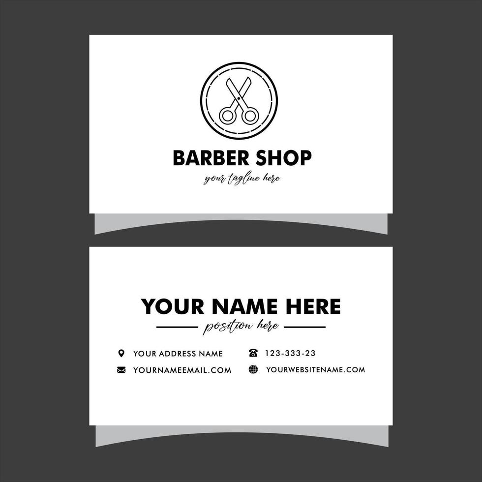 vector Barbero tienda negocio tarjeta y de los hombres salón o Barbero tienda logo negro y blanco