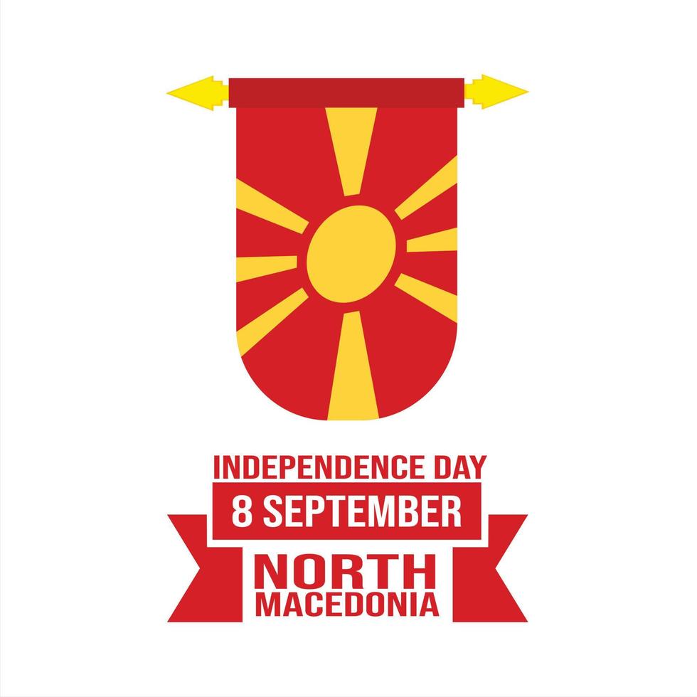 norte macedonia independencia día y guarida n / A nezavisnosta bandera diseño vector