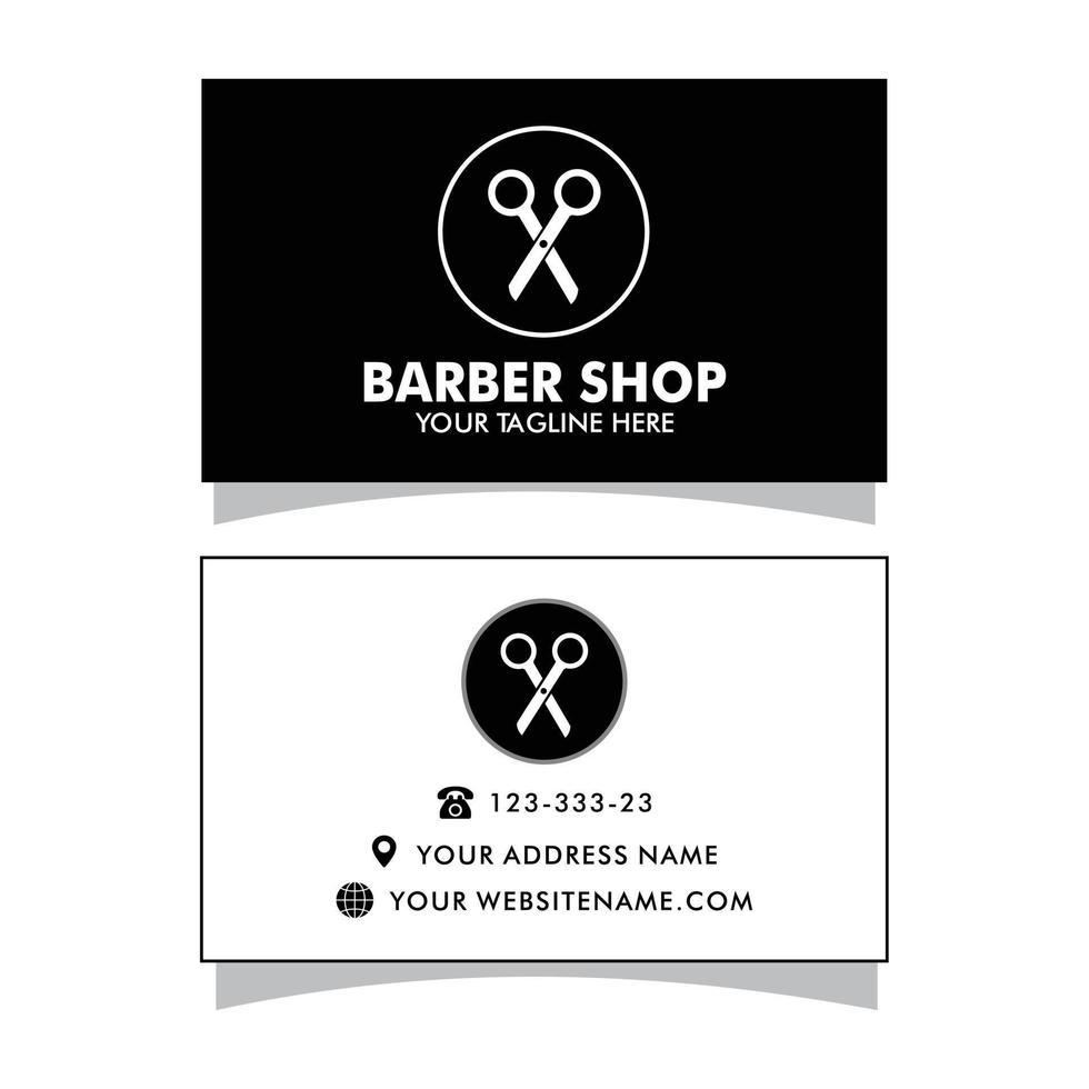 vector Barbero tienda negocio tarjeta y de los hombres salón o Barbero tienda logo negro y blanco