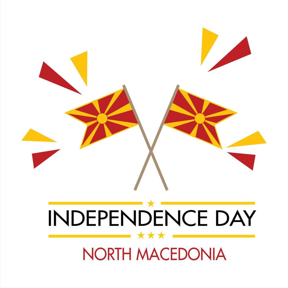 norte macedonia independencia día y guarida n / A nezavisnosta bandera diseño vector