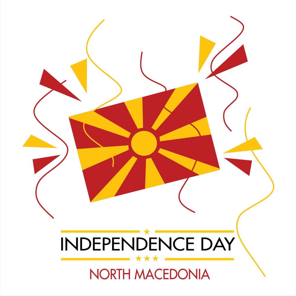 norte macedonia independencia día y guarida n / A nezavisnosta bandera diseño vector