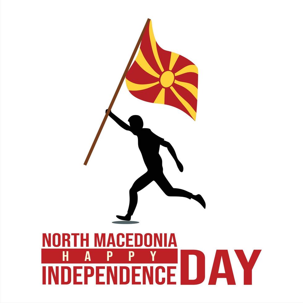 norte macedonia independencia día y guarida n / A nezavisnosta bandera diseño vector