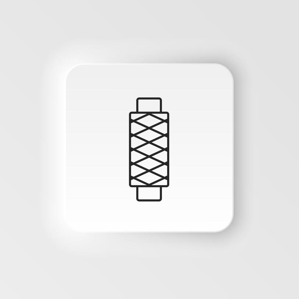 Spool, textile thread icon. Simple element illustration natural concept. Spool, textile thread icon. Neumorphic style vector icon on white background