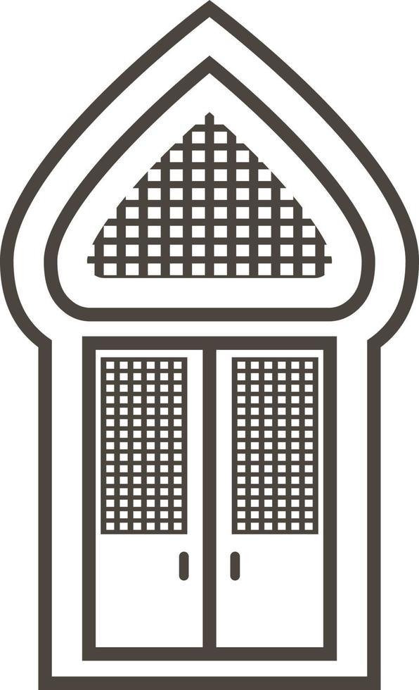 Mosque, door, icon in trendy outline style isolated on white background. Door symbol for your web site design, logo, app, UI. Vector illustration, EPS10. - Vector on white background