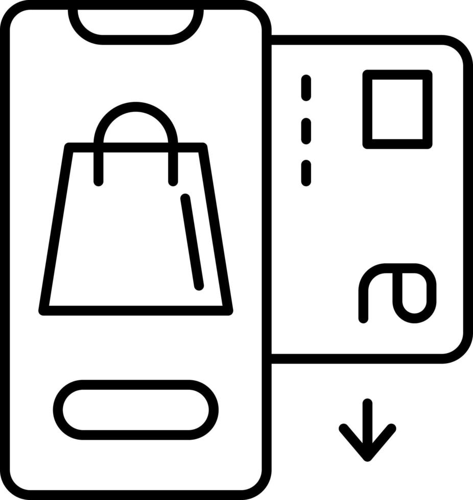 E-commerce smartphone, car, package outline vector icon