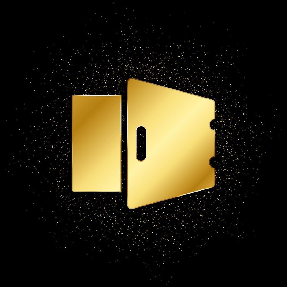 deposit, open, safe gold icon. Vector illustration of golden particle background. gold icon