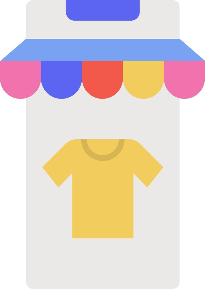 E-commerce smartphone, store, t shit color vector icon.