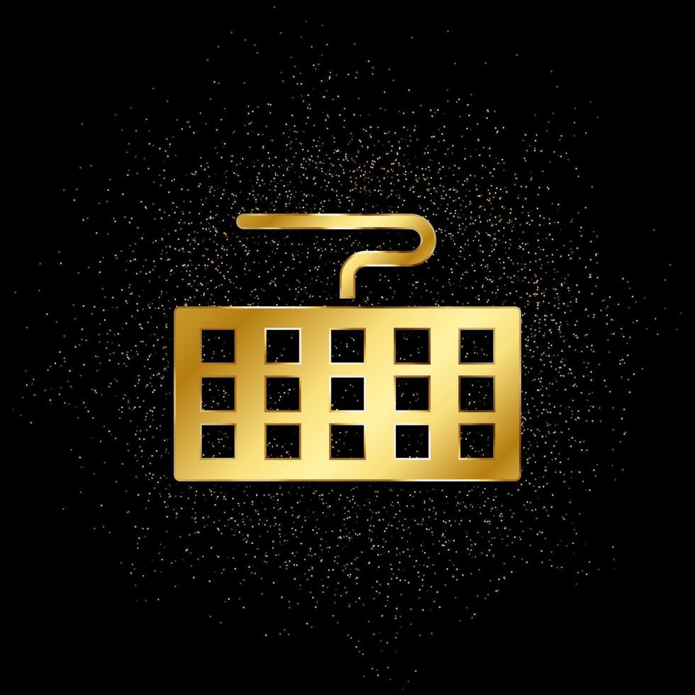 keyboard, computer gold icon. Vector illustration of golden particle background. isolated vector sign symbol - Education icon black background .